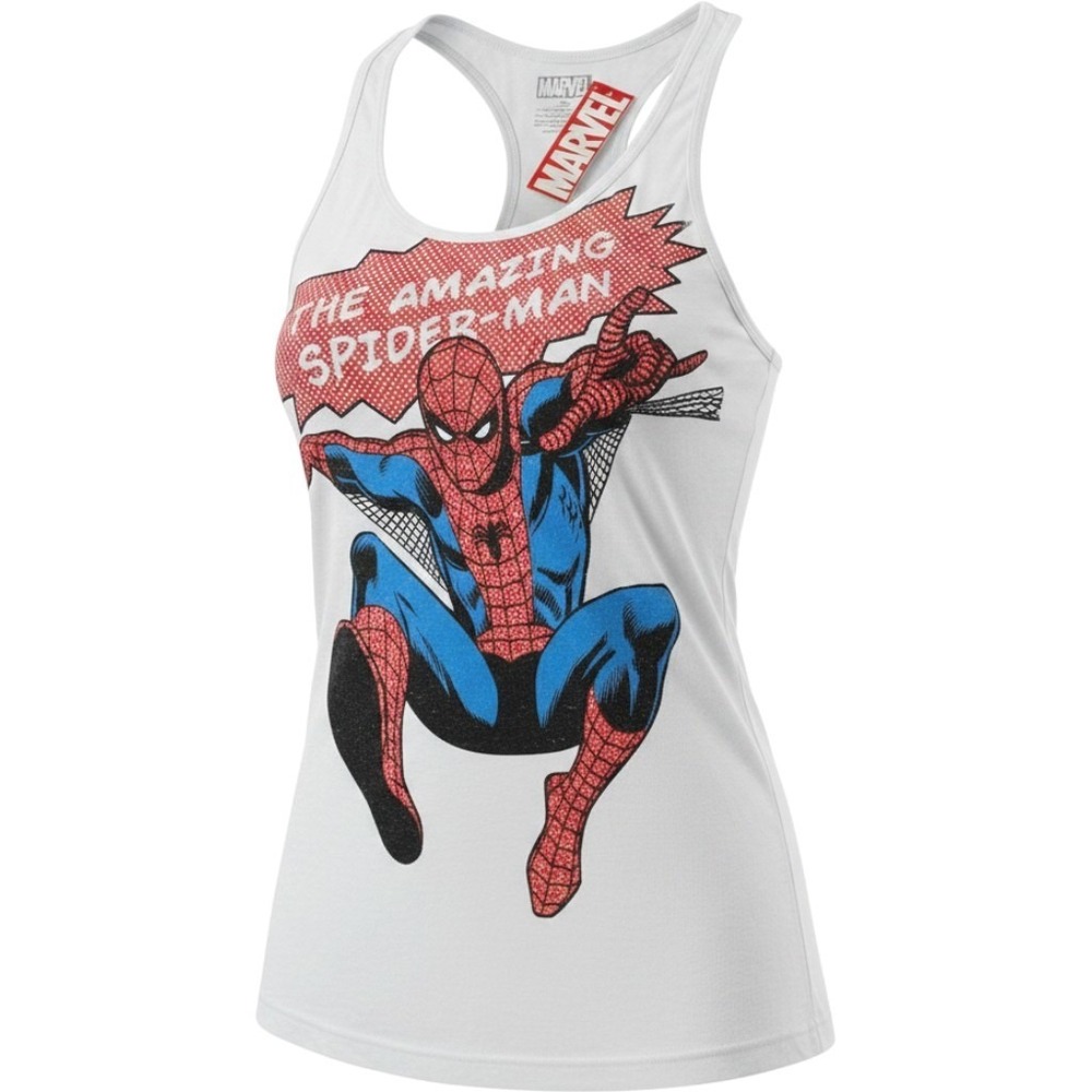 Marvel The Amazing Spider-Man Graphic Racerback Tank Top White Womens Medium